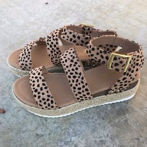 Cheetah multi strap espadrilles size 7